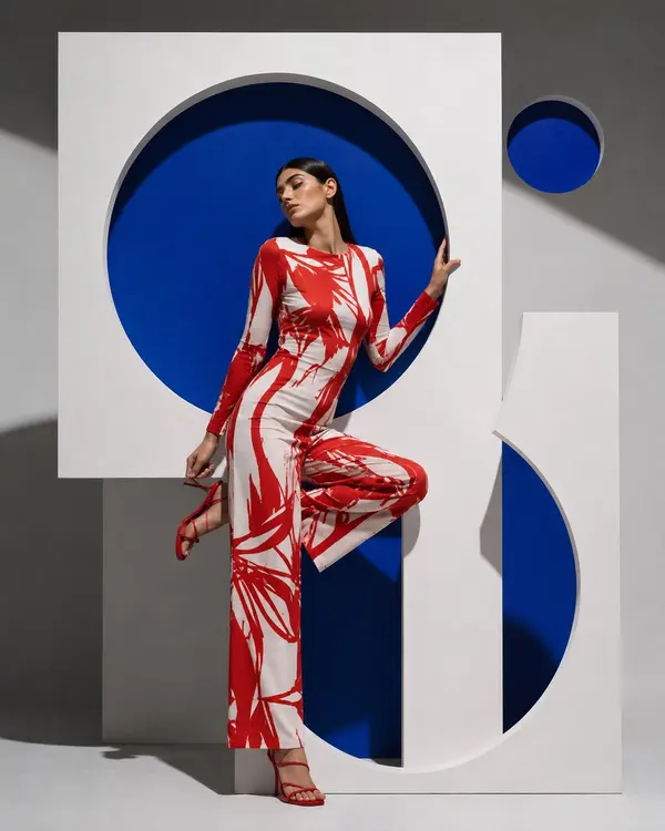 Fashion Editorial with Geometric Panels — image 2