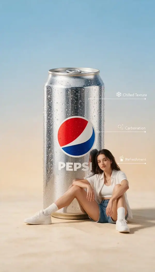 Pepsi Can Product Infographic Ad — image 2