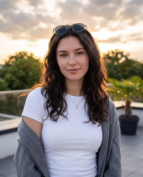 Golden Hour Rooftop Portrait