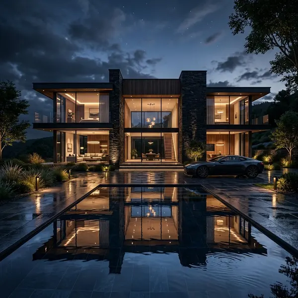 Luxury Modern Mansion at Night — image 1