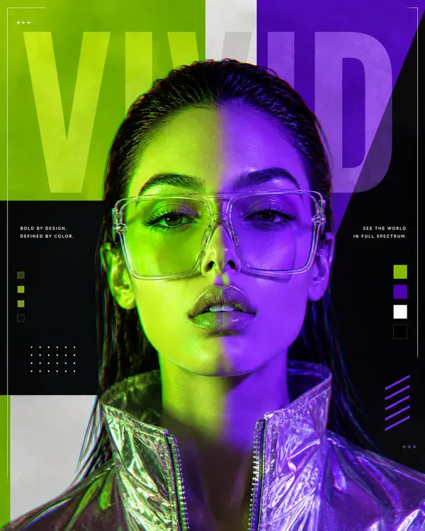 Vivid Split-Light Editorial Portrait — image 2