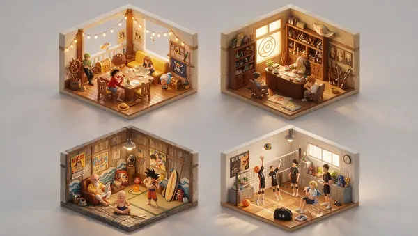 Manga Locations as Isometric Dioramas — image 2