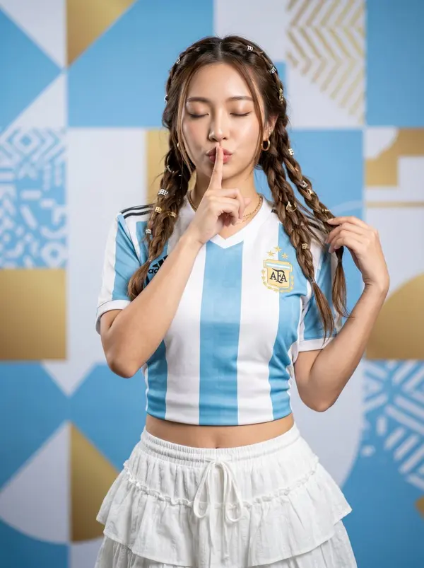 Argentina Football Jersey Studio Portrait — image 2