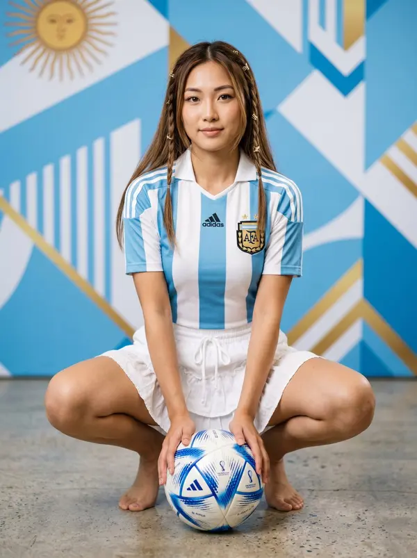Argentina Football Jersey Studio Portrait — image 3