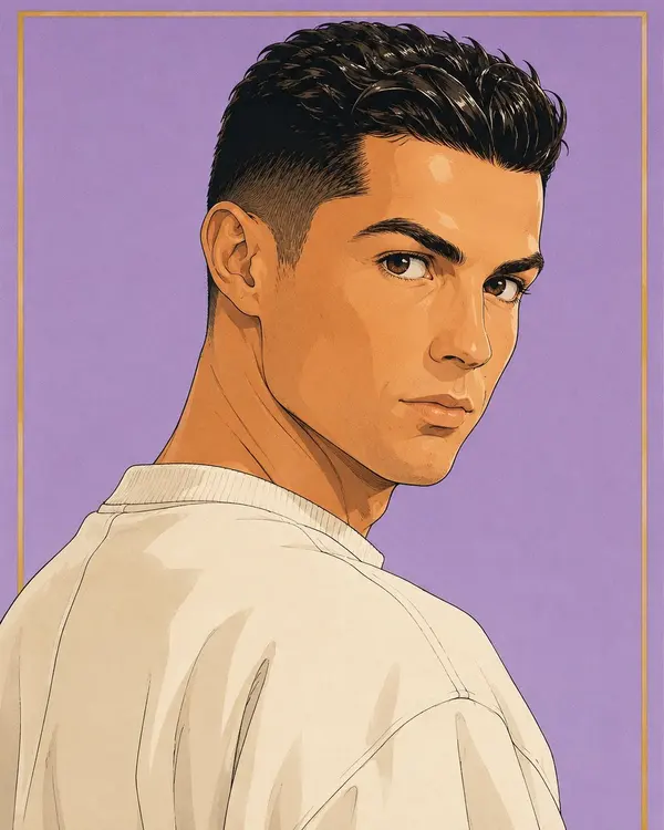 Retro Anime Ronaldo Portrait — image 1