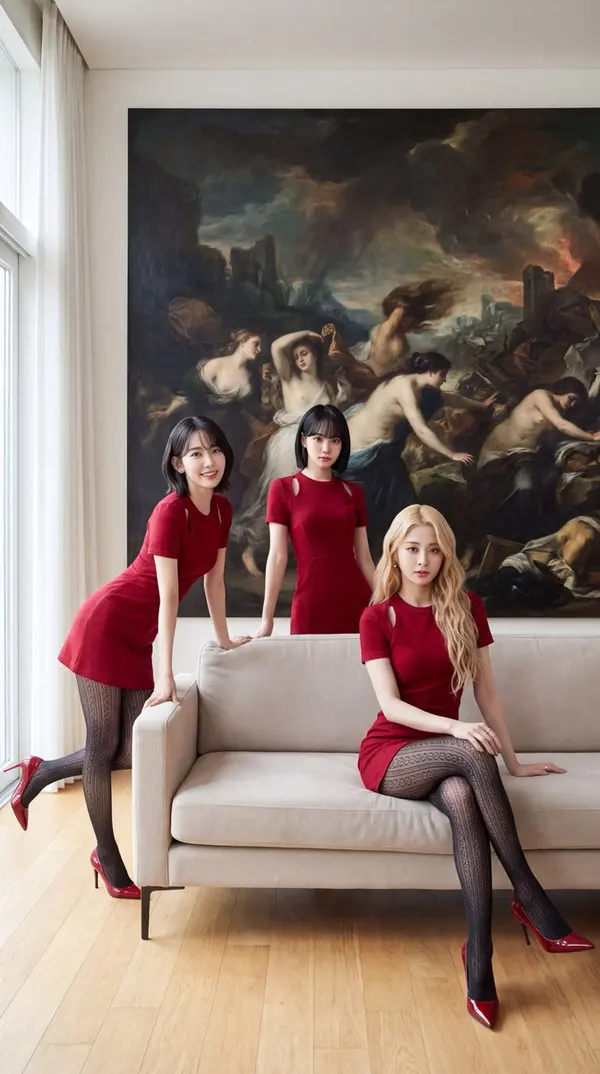 Three Women on Sofa with Goya Backdrop — image 4