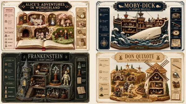 Classic Books as Collectible Dioramas