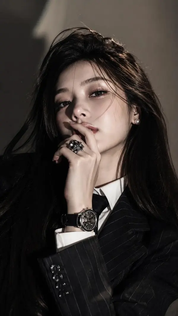 Fashion Editorial Portrait with Gothic Accessories — image 1