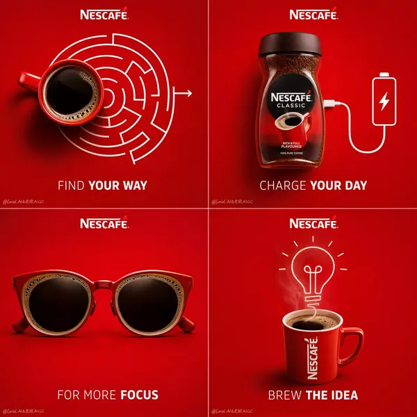 Nescafé 4-Panel Premium Campaign Poster