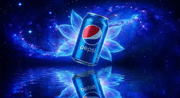 Cosmic Pepsi: Floating in Blue Infinity