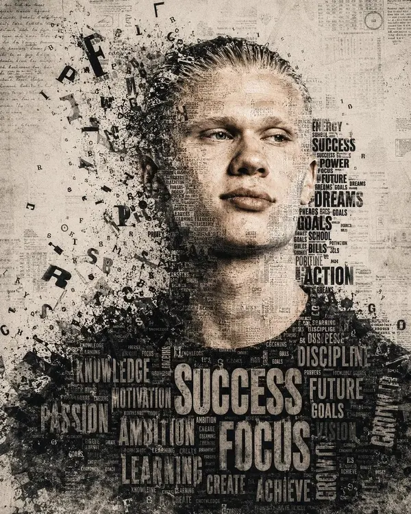 Typographic Portrait of Football Legend — image 2