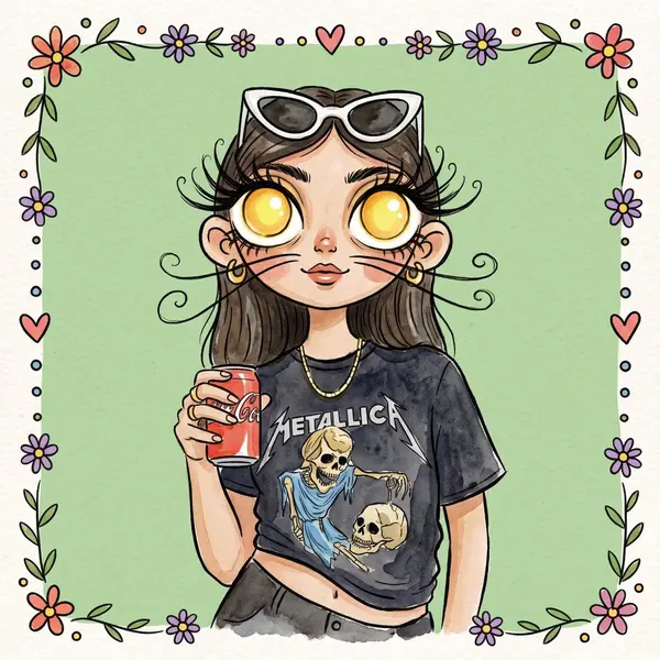 Whimsical Folk Art Character Portrait — image 1