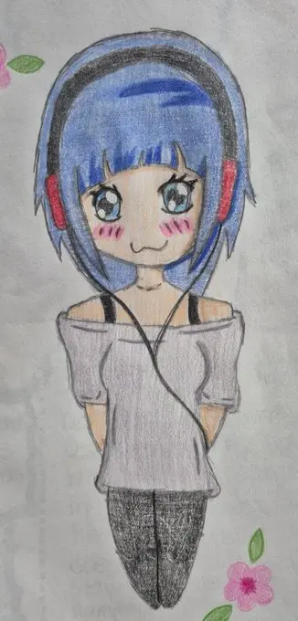Girl with Headphones in Modern Interior — image 2