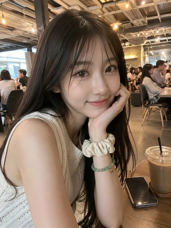 Café Portrait: Candid Mobile Moment — image 2