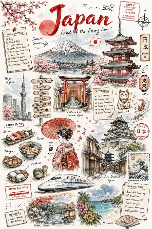 Japan: Land of the Rising Sun Travel Journal — image 1