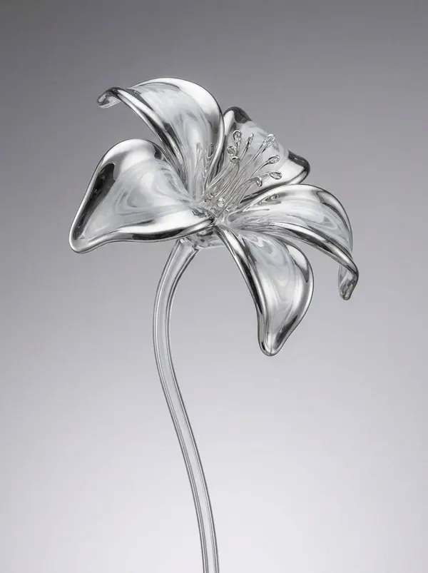 Crystal Glass Flower Sculpture — image 1
