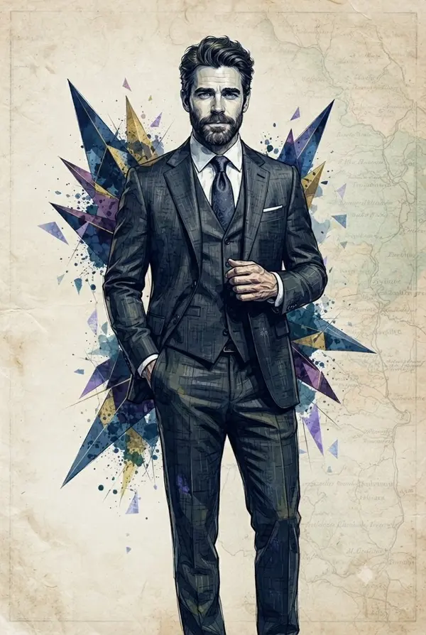 Sophisticated Man in Pinstripe Suit — image 1