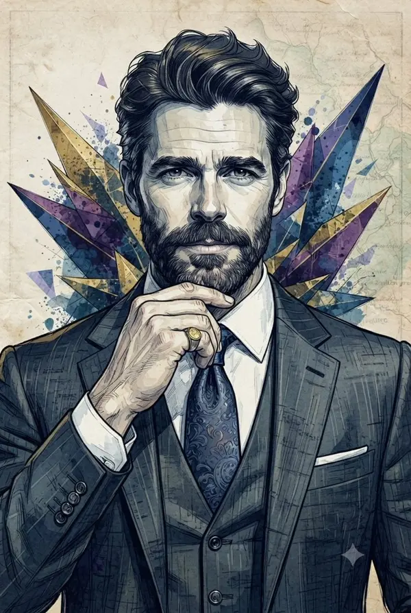Sophisticated Man in Pinstripe Suit — image 2