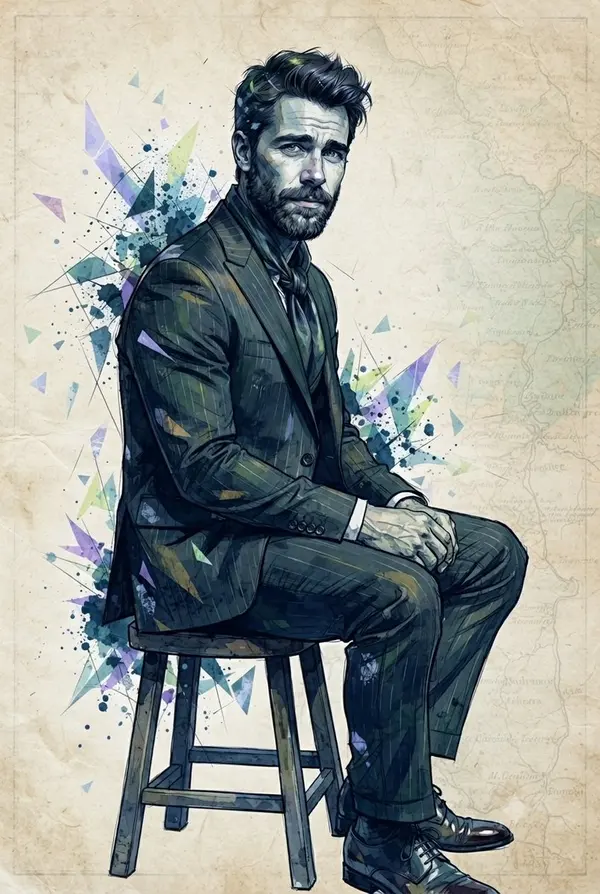 Sophisticated Man in Pinstripe Suit — image 3