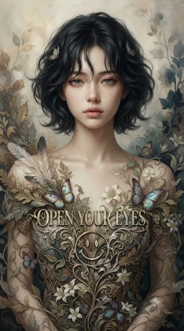 Fantasy Realism Portrait with Art Nouveau Elements — image 3