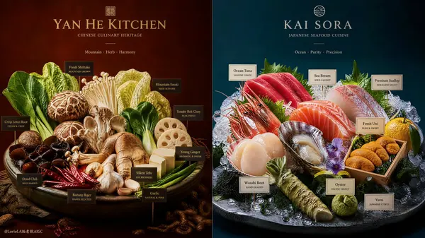 Premium Split-Panel Culinary Ingredient Poster