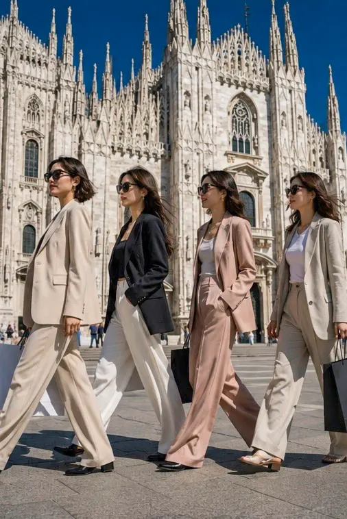 Milan Shopping Day: Four Women in Piazza del Duomo — image 2