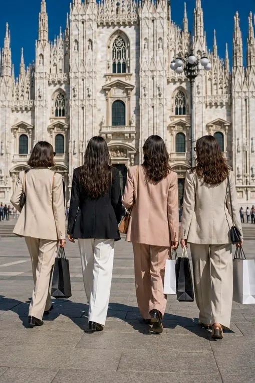 Milan Shopping Day: Four Women in Piazza del Duomo — image 3