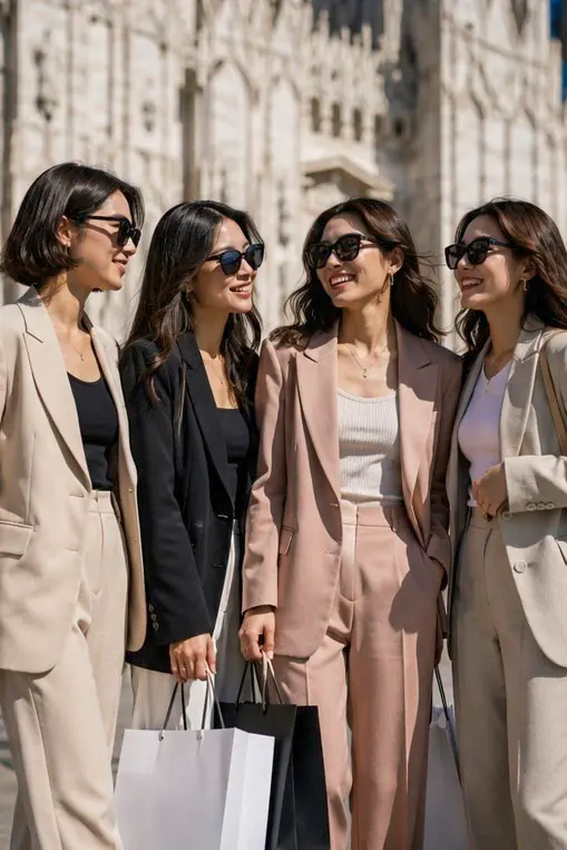 Milan Shopping Day: Four Women in Piazza del Duomo — image 4