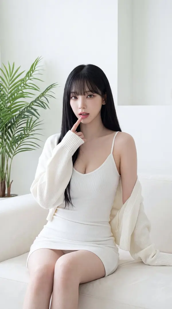 Karina in White - Minimalist Portrait — image 1