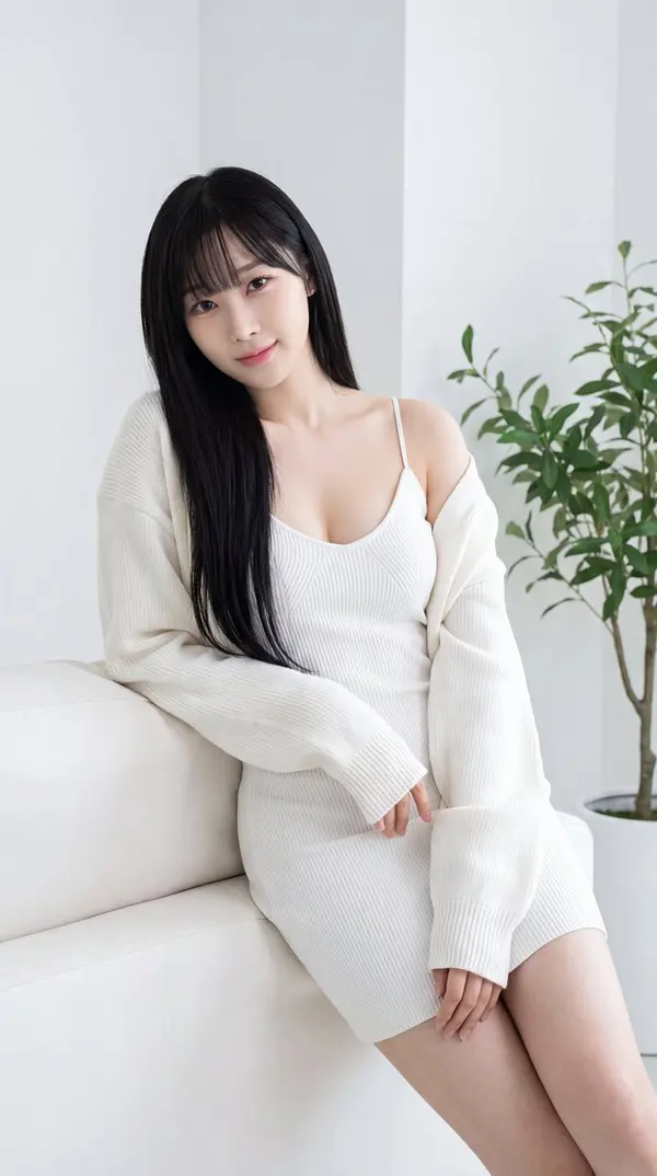 Karina in White - Minimalist Portrait — image 2
