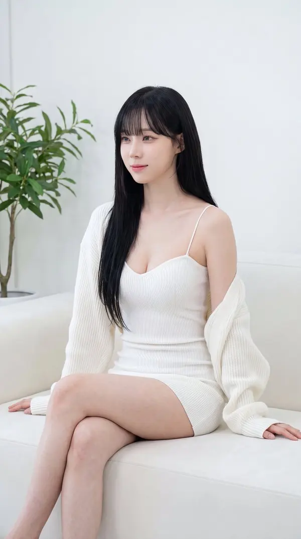 Karina in White - Minimalist Portrait — image 3
