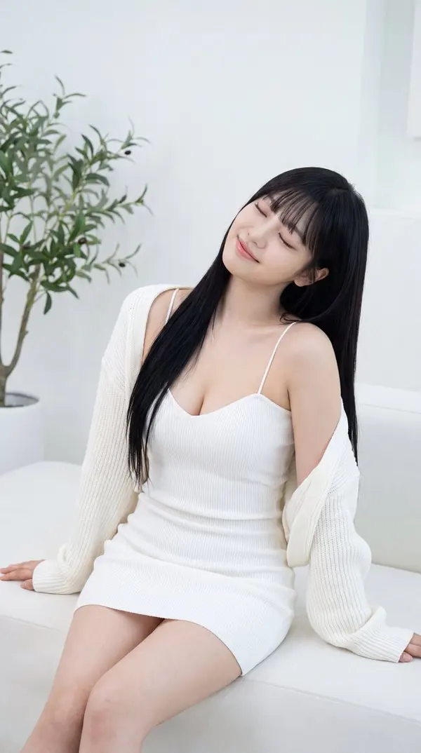 Karina in White - Minimalist Portrait — image 4