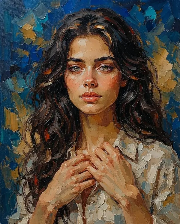 Oil Painting Portrait with Impasto Texture — image 3