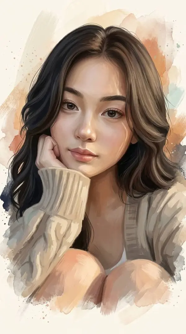 Premium Semi-Realistic Editorial Portrait — image 1