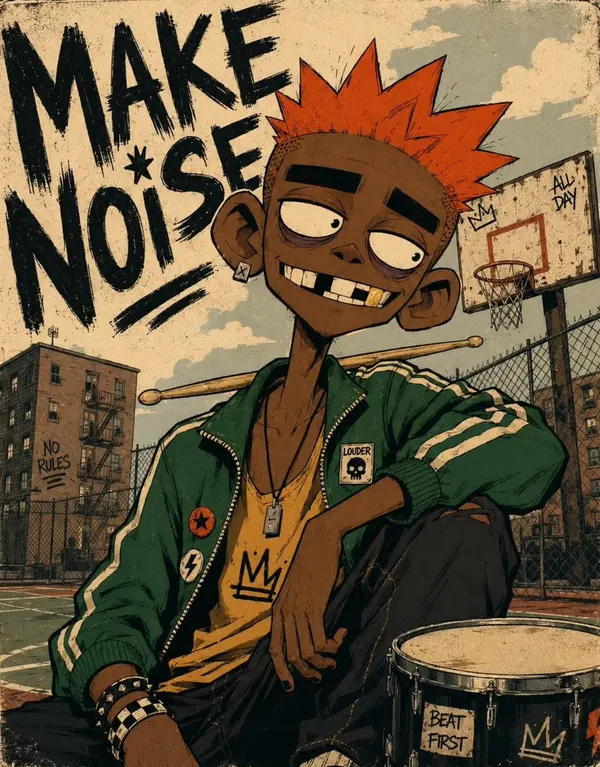 Punk Character in Record Shop — image 3