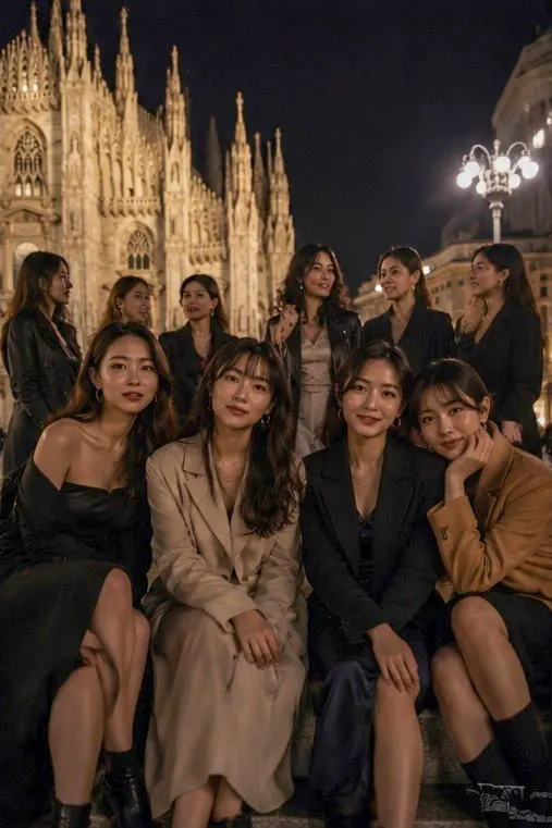 Milan Nighttime Group Portrait at Duomo — image 2