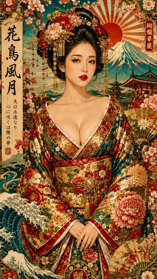 QT Geisha Portrait Poster