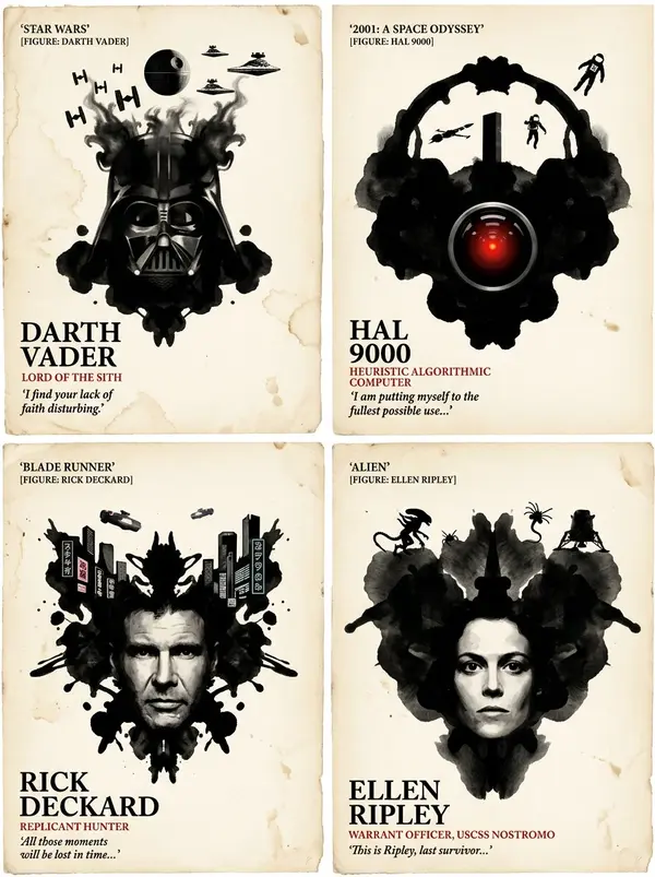 Sci-Fi Icons: Literary Double Exposure Grid — image 1
