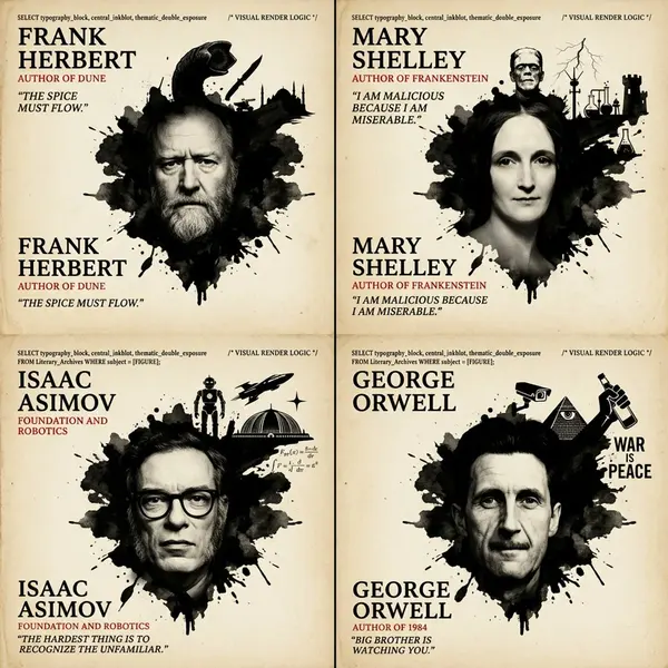Sci-Fi Icons: Literary Double Exposure Grid — image 2
