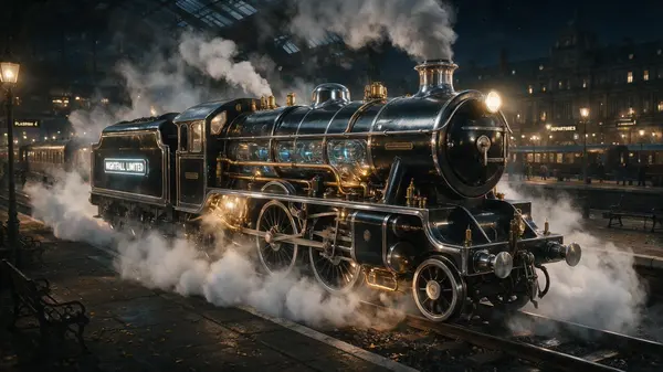 Retro-futuristic steam locomotive — image 2