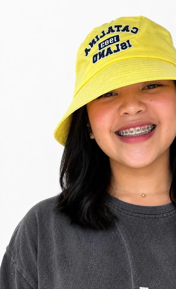 Watercolor anime girl with yellow bucket hat — image 2