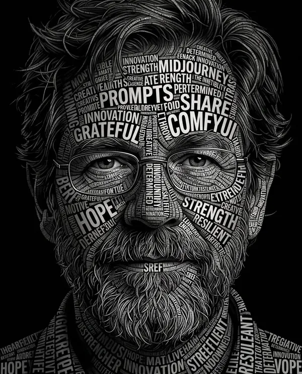 Typographic Portrait with Motivational Words