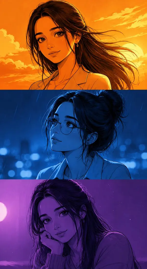 Three Moods Character Portrait — image 1