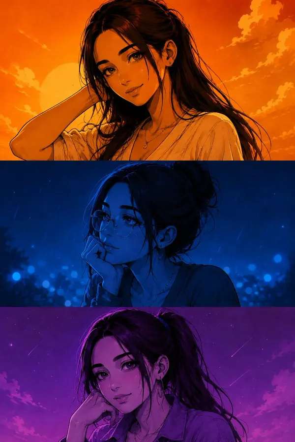 Three Moods Character Portrait — image 2
