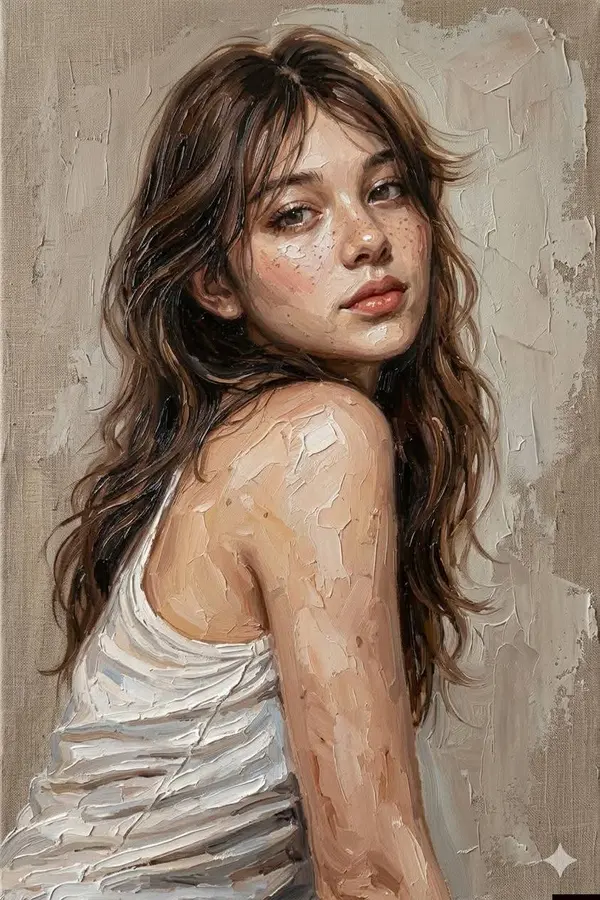 Textured Classical Oil Portrait — image 2