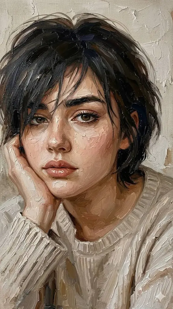 Textured Classical Oil Portrait — image 3