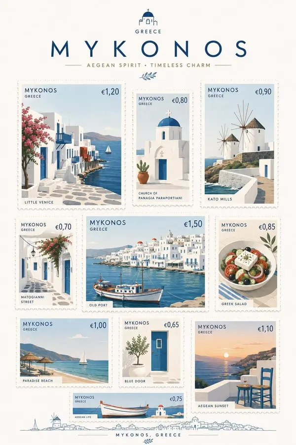 Santorini Commemorative Stamp Sheet — image 3