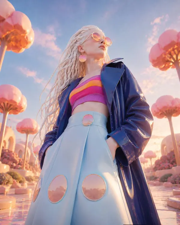 Surreal Sculptural Fashion Portrait — image 2