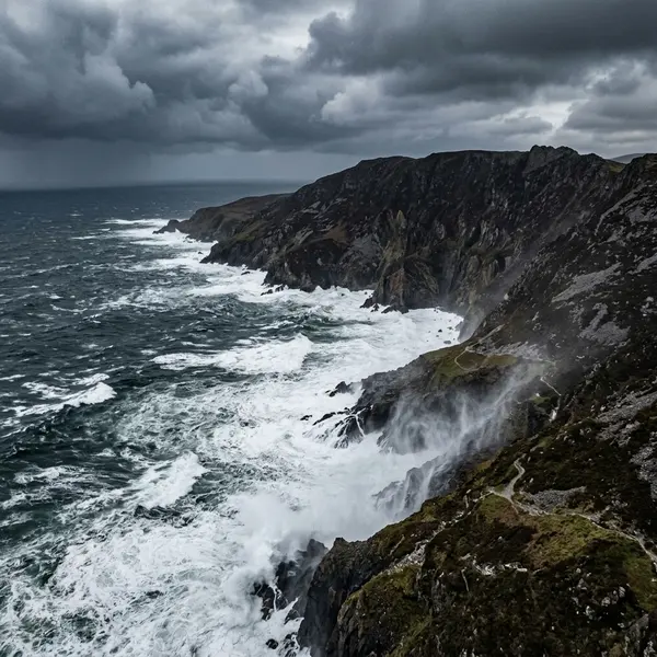 Coastal Cliffs in a Gathering Storm