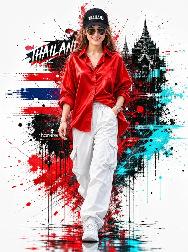 Thai Streetwear Splash Portrait